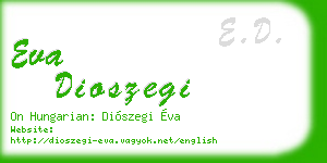 eva dioszegi business card